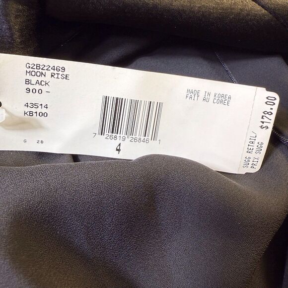 Jones New York Evening Dress Size 4 Black Maxi Sheath Satin Top Low Back NWT - Picture 11 of 16